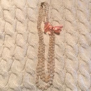 LOFT Beaded Necklace with Ribbon Bow